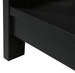 Minimalistyczny stolik kawowy czarny matowy prostokątny z półką Foster Beliani