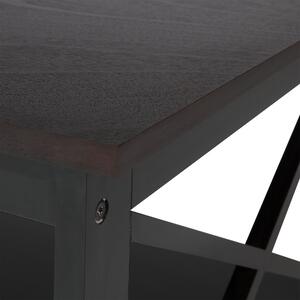 Minimalistyczny stolik kawowy czarny matowy prostokątny z półką Foster Beliani