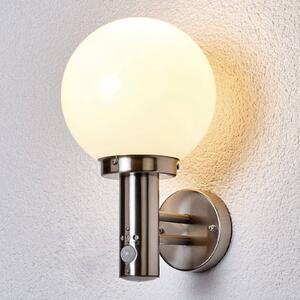 Lampa zewnętrzna z czujnikiem ruchu Nada Lindby, aluminiowy / szary / cynkowy, stal szlachetna, nowoczesny