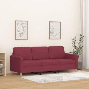 Sofa 3-osobowa, winna czerwieÅ, 180 cm,tapicerowana tkaninÄ