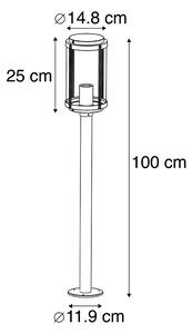 Zewnetrzna Designerska stojąca lampa zewnętrzna czarna 100 cm IP44 - Schiedam Oswietlenie zewnetrzne