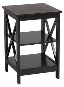 Minimalistyczny stolik pomocniczy czarny matowy kwadratowy 2 półki Foster Beliani