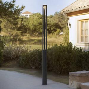 Lucande Lampa zewnętrzna LED Pirron, 230 cm, antracyt, IP65 Pirron, czarny, aluminium, nowoczesny