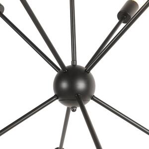Designerska lampa wisząca czarna 8-punktowa - Sputnik Oswietlenie wewnetrzne
