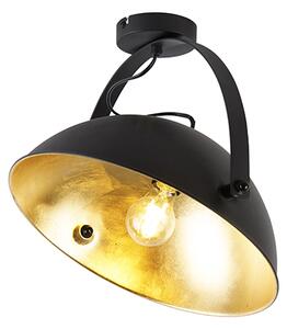 Industrialna lampa sufitowa czarna ze złotą regulacją - Magnax Oswietlenie wewnetrzne