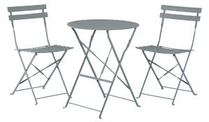 Metalowy zestaw mebli balkonowych szary 2 krzesła stolik ogród taras Fiori Beliani