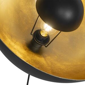 Lampa podłogowa czarna ze złotym regulowana trójnóg 51cm - Magnax Oswietlenie wewnetrzne