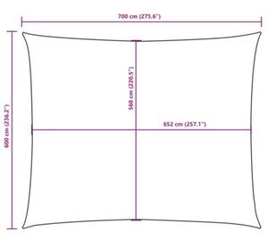 Prostokątny żagiel ogrodowy z tkaniny oxford, 6x7 m, brązowy