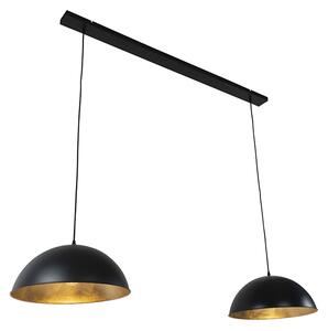 Przemysłowa lampa wisząca czarna ze złotymi 2-punktami - Magnax Oswietlenie wewnetrzne