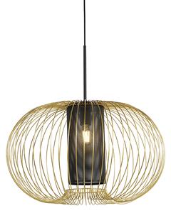 Designerska lampa wisząca złota z czarnym 60cm - Marnie Oswietlenie wewnetrzne