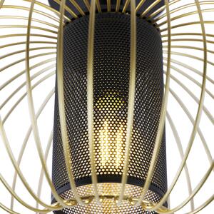 Designerska lampa sufitowa złota z czarnym - Marnie Oswietlenie wewnetrzne