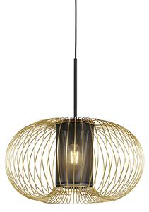 Designerska lampa wisząca złota z czarnym 50cm - Marnie Oswietlenie wewnetrzne