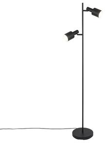 Nowoczesna lampa podłogowa czarna 2-punktowa - Stijn Oswietlenie wewnetrzne