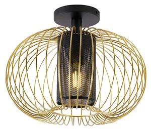 Designerska lampa sufitowa złota z czarnym - Marnie Oswietlenie wewnetrzne