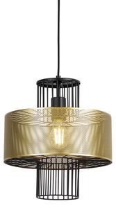 Designerska lampa wisząca złota z czarnym 30cm - Tess Oswietlenie wewnetrzne