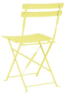 Metalowy zestaw mebli balkonowych limonkowy 2 krzesła stolik ogród taras Fiori Beliani