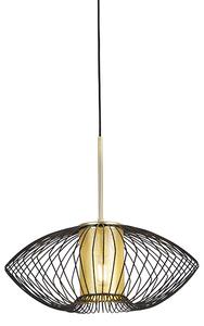 Designerska lampa wisząca czarna ze złotym 50cm - Dobrado Oswietlenie wewnetrzne