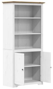 Biblioteczka bodo, biało-brązowa, 82x40x173 cm, lita sosna