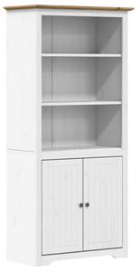 Biblioteczka bodo, biało-brązowa, 82x40x173 cm, lita sosna