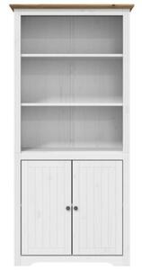 Biblioteczka bodo, biało-brązowa, 82x40x173 cm, lita sosna