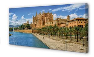 Obraz na płótnie Hiszpania Gotycka katedra palmy