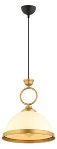 Asir Lampa wisząca na lince MONZA 1xE27/40W/230V śr. 26 cm kremowa/brązowa AS2692