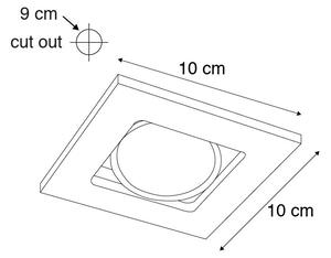 Zestaw 10 x Oprawa wpuszczana w sufit / Oprawa do wbudowania kwadratowa czarna - Qure Oswietlenie wewnetrzne