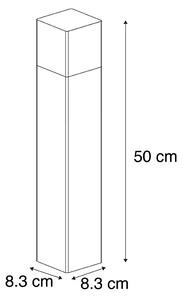 Zewnetrzna Słupek zewnętrzny czarne szkło opalowe 50 cm bolec uziemiający i osłona kabla - Dania Oswietlenie zewnetrzne