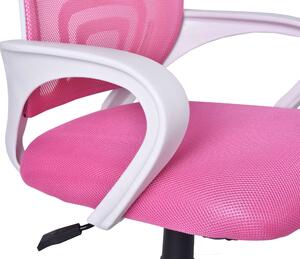 Fotel biurowy BIANCO biało-różowy