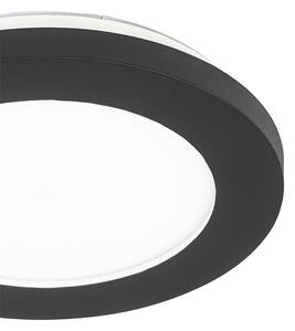 Plafon / Lampy sufitowe LED okrągły czarny 17cm 3-stopniowe ściemnianie IP44 - Steve Oswietlenie wewnetrzne