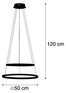 Nowoczesna lampa wisząca antracyt LED ściemnialna - Anella Duo Oswietlenie wewnetrzne