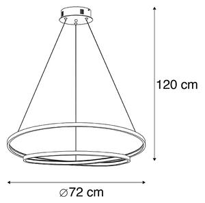 Designerska lampa wisząca złota 72cm LED ściemnialna - Rowan Oswietlenie wewnetrzne