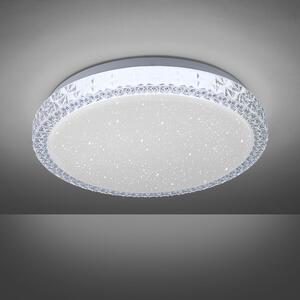 Lampa sufitowa biała 30 cm, w tym LED ściemniana z rozgwieżdżonym niebem - Jona Oswietlenie wewnetrzne