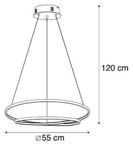 Designerska lampa wisząca złota 55cm LED ściemnialna - Rowan Oswietlenie wewnetrzne