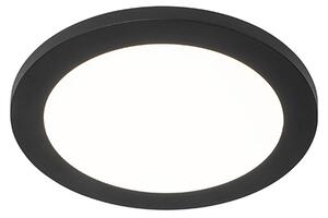 Zewnetrzna Plafon / Lampy sufitowe LED okrągły czarny 22.5cm 3-stopniowe ściemnianie IP44 - Steve Oswietlenie zewnetrzne