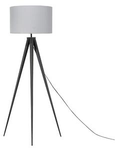 Lampa podłogowa trójnóg metalowa z tekstylnym szarym kloszem Stiletto Beliani