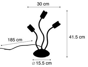 Designerska lampa stołowa czarna 3-punktowa - Wimme Oswietlenie wewnetrzne