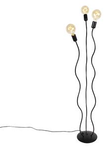 Designerska lampa stojąca czarna 3-punktowa - Wimme Oswietlenie wewnetrzne
