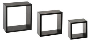 Półki ścienne Cube Black 3 sztuki