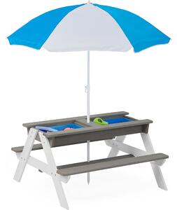Stół piknikowy dla dzieci 3 w 1 z parasolką