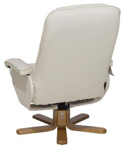 Fotel biurowy do masażu z wysokim oparciem ekoskóra podgrzewany beżowy Relaxpro Beliani
