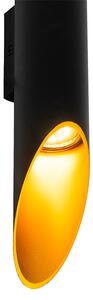 Designerska lampa ścienna czarna ze złotem - Organo L. Oswietlenie wewnetrzne