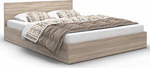Podwójne łóżko z materacem dąb sonoma 160x200 - Cansar 3X