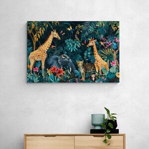 Obraz ze zwierzętami w dżungli