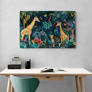 Obraz ze zwierzętami w dżungli