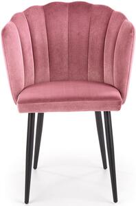 Fotelowe krzesło typ muszelka K386 - różowy