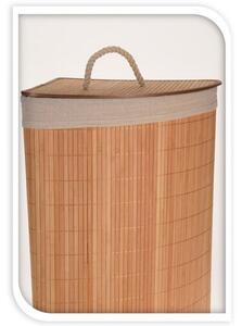 Narożny kosz na pranie Bambus, naturalny