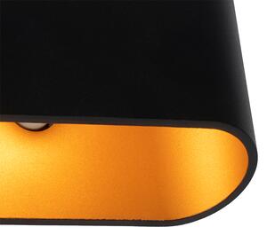 Designerska lampa ścienna czarna ze złotem - Alone R. Oswietlenie wewnetrzne