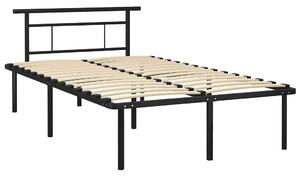 Czarne metalowe łóżko z zagłówkiem 120x200 cm - Mervex