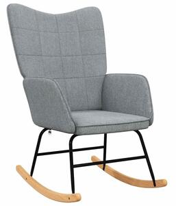 Fotel bujany, jasnoszary, tapicerowany tkaninÄ